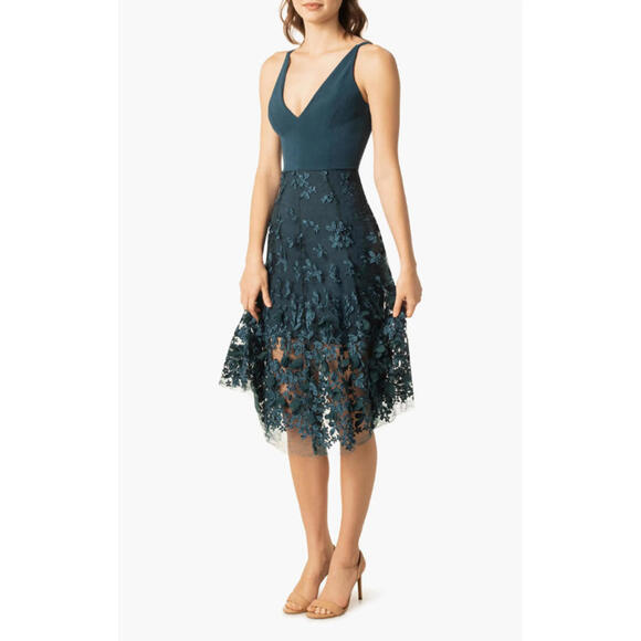 Dress the Population Dresses & Skirts - NEW, Dress The Population Darleen Floral Midi Dress Peacock Blue M #MD1496